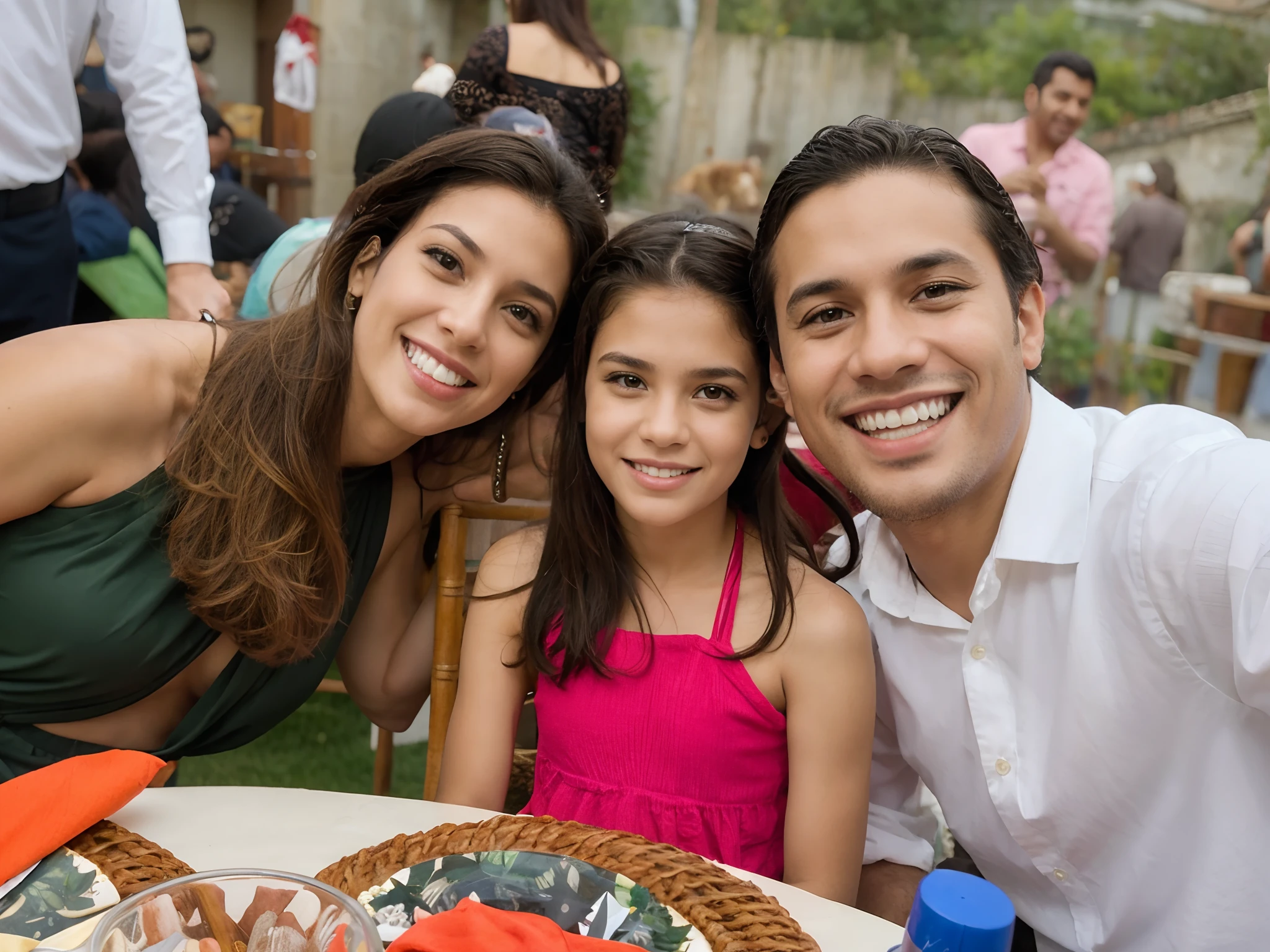 Familia, barnet, feliz