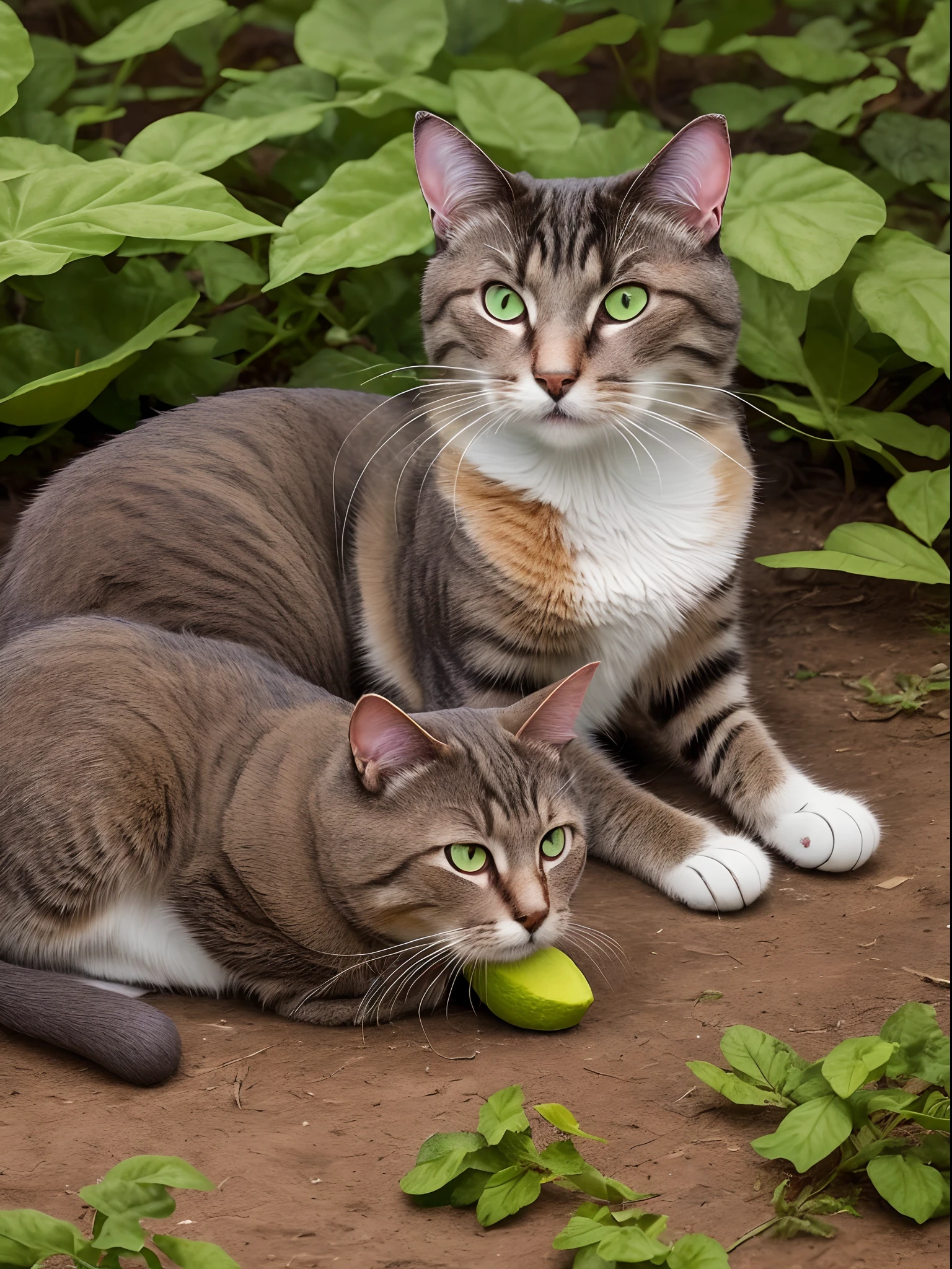 Menina loira de olhos verdes em um campo de lavanda e um gato listrado laranja