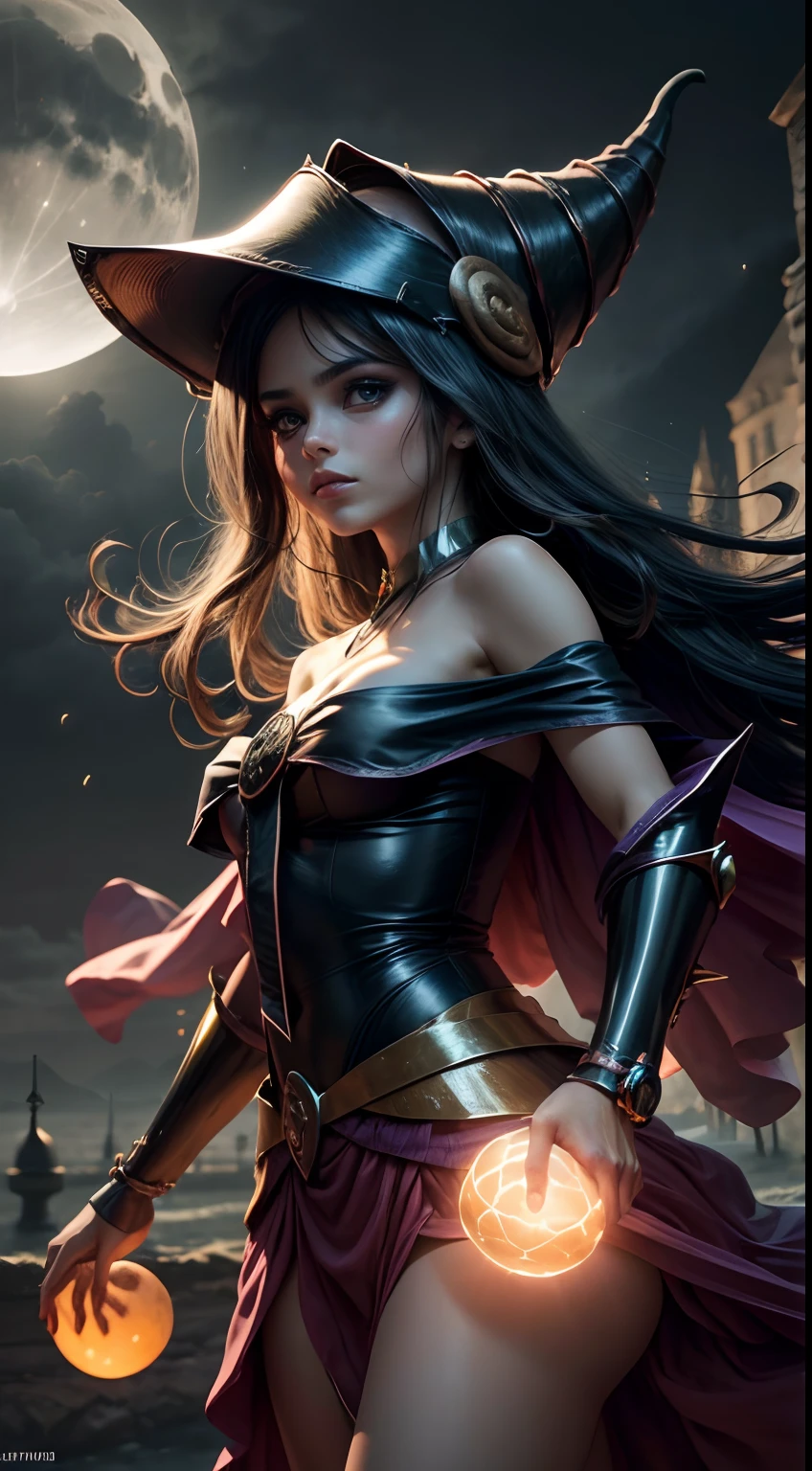 (La mejor calidad,4k,8k,Altas Resoluciones,Obra maestra:1.2),Ultra detallado,(realista,fotorrealista,fotorrealista:1.37), retrato, hechicera, Luz de la luna, calabaza, Resplandor espeluznante, espeluznante, atmospheric, encantador, Oscuro y encantador, Hora dorada, halloween, mistic, magica, bruja, witchcraft, Fascinante, ethereal, Mystical fog, Misterioso, Obsesionante, Grim figures, Bosque encantador, Hechicero, Moonbeam, Mystical aura, ojos hechizantes, cautivador, de otro mundo, witchcraft, cielo iluminado por la luna, Noche encantada, Guarida de la hechicera, Calabaza embrujada, Silueta iluminada por la luna, mystical powers, Mysterious atmosphere, lanzador de hechizos, Magia a la luz de la luna, inquietantemente hermosa, Encantamiento en el aire, Ethereal Beauty.