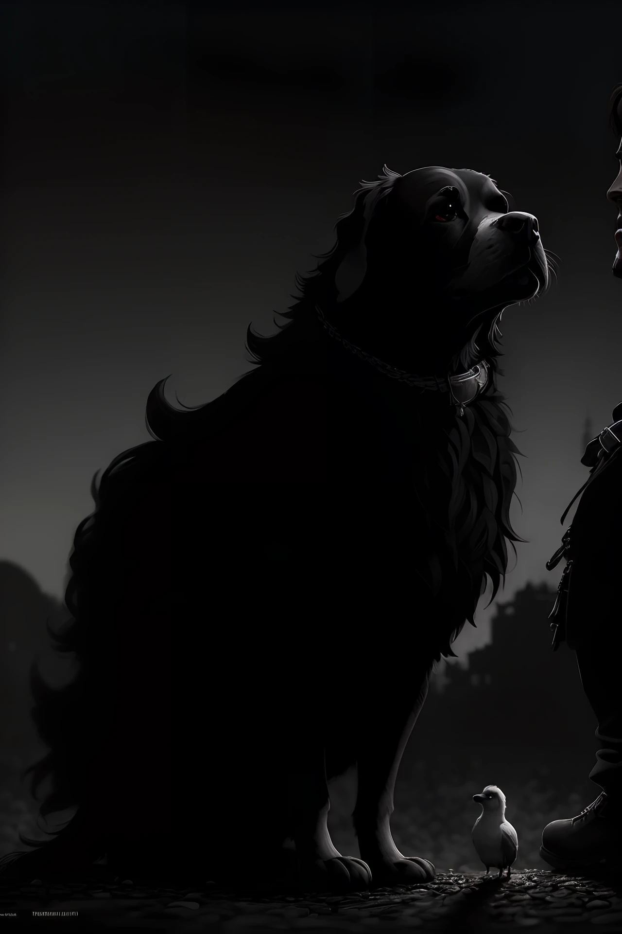 affiche de film Pixar avec un cocker anglais ???? et blanc et en titre REPLAY