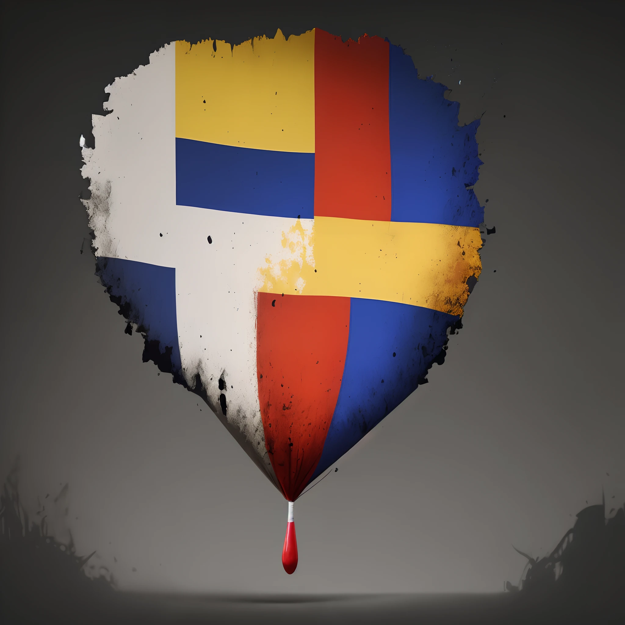 French flag fluttering on black background