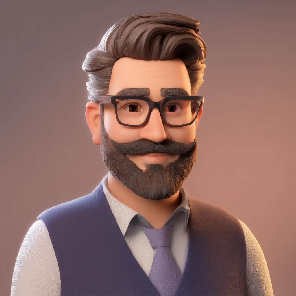 Man with glasses and white beard, em um macbook, estilo pixar, Thierry Doizon, Andreas M Wiese, Vincent Maréchal, Frederico Daoust, Thierry Rouzier, Marcos Verhaagen, foto de perfil headshot, Fotografia selfie 8k, imagem do avatar, with glasses and goatee, man with glasses, taken in the early 2020s