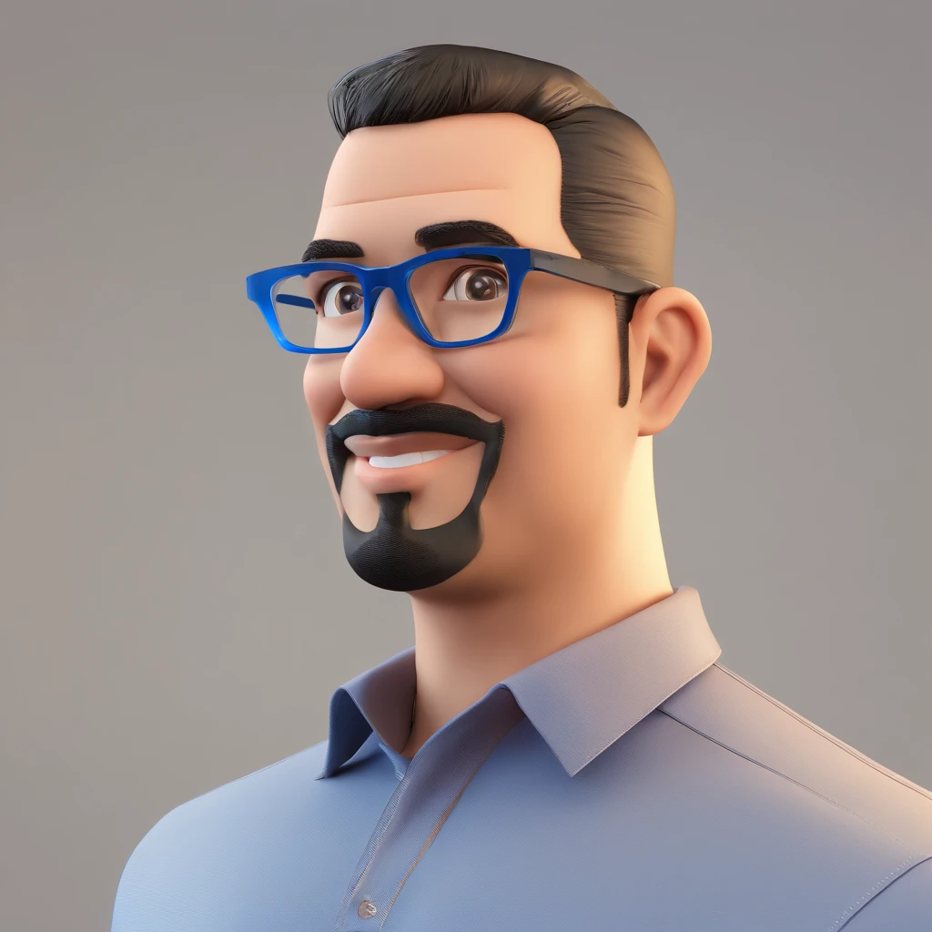 Man with blue glasses, tshirt preta  e barba branca, em um macbook, estilo pixar, Thierry Doizon, Andreas M Wiese, Vincent Maréchal, Frederico Daoust, Thierry Rouzier, Marcos Verhaagen, foto de perfil headshot, Fotografia selfie 8k, imagem do avatar, with glasses and goatee, man with glasses, taken in the early 2020s