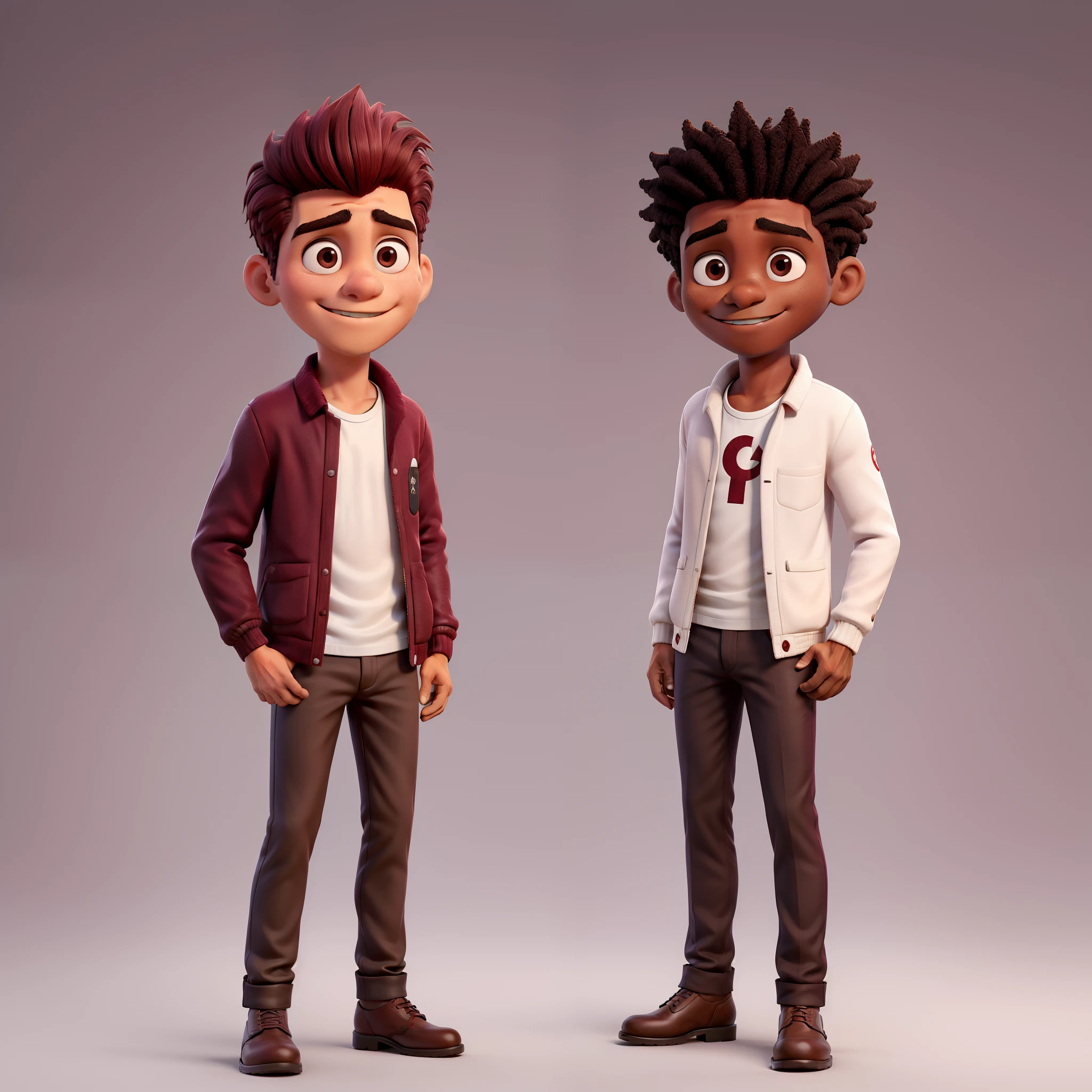 Jovem bonito com cabelo preto e olhos castanhos, wearing a burgundy jacket over a white shirt, sentado numa cadeira.