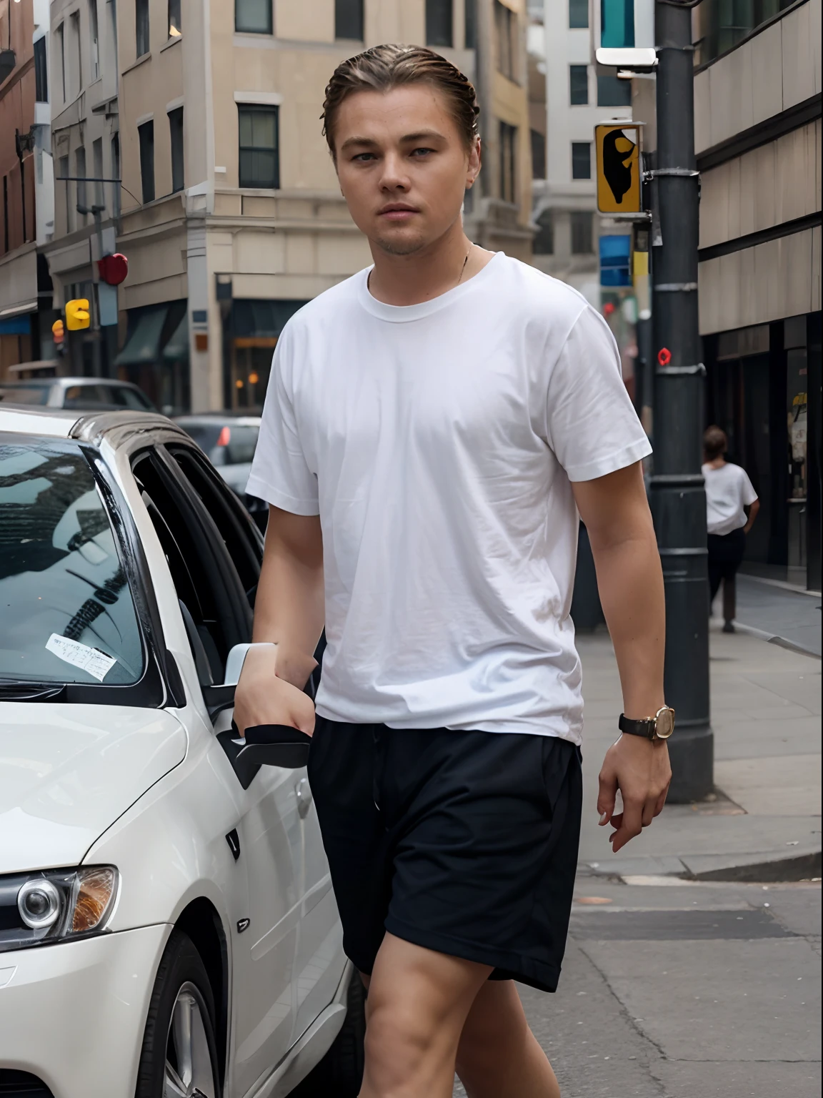 Leonardo DiCaprio flat white tshirt streetwear