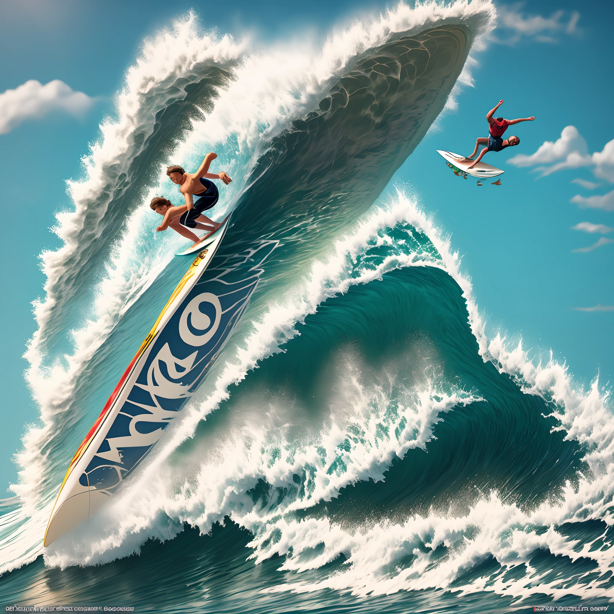 Criar um logo com prancha de surf com um escrito Los Brabos