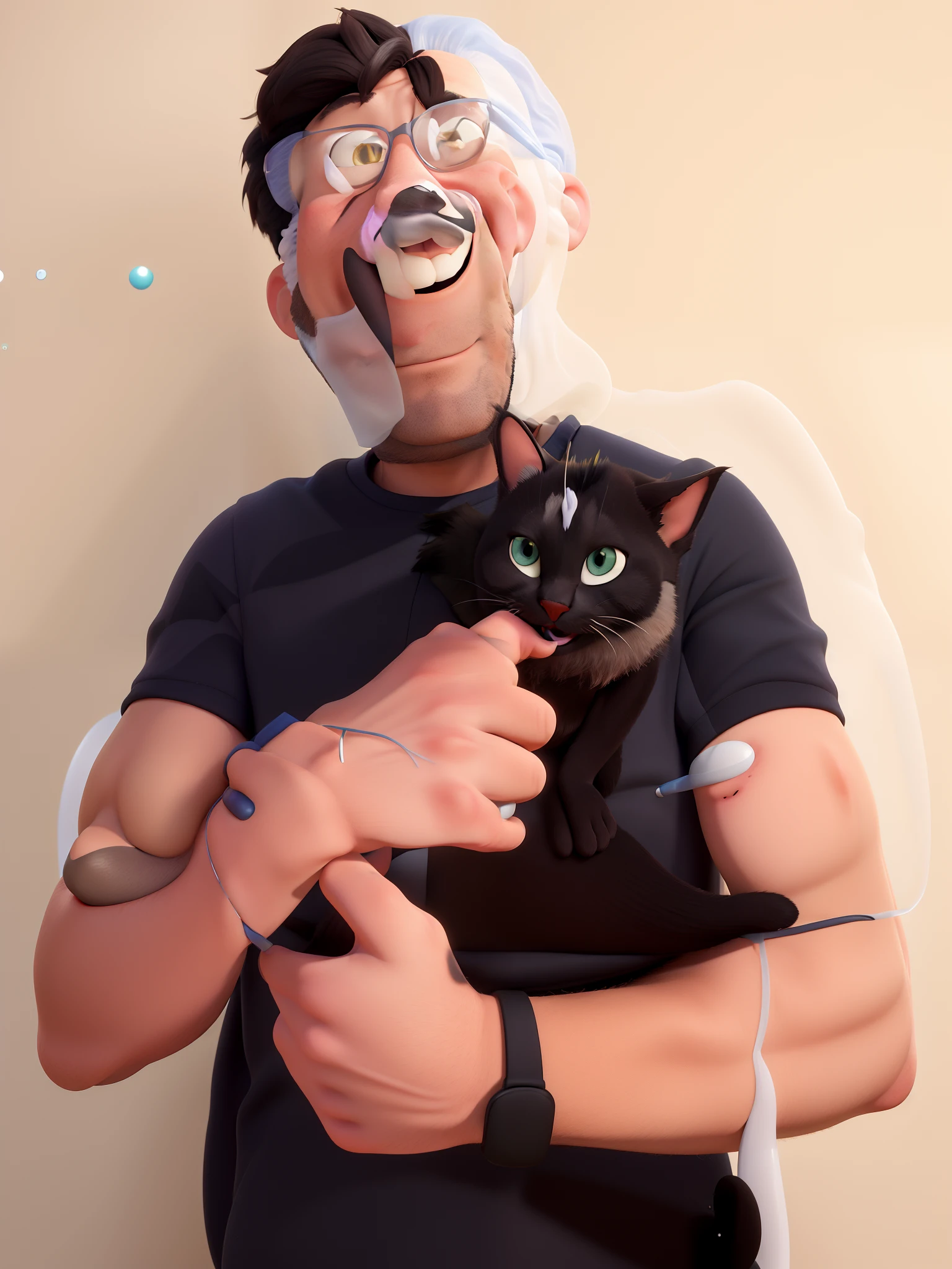 Cartoon, da melhor qualidade, personagem da disney, fundo clinica veterinaria, gato preto disney pixar