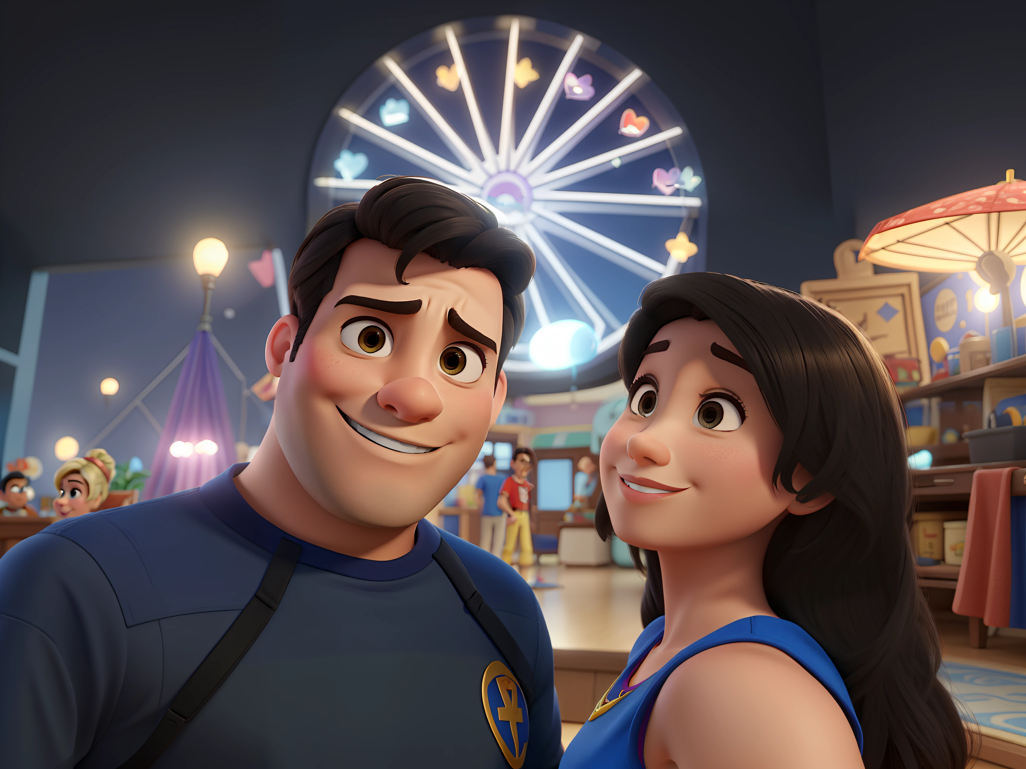 casal homem e mulher no estilo Disney Pixar, alta qualidade, melhor qualidade