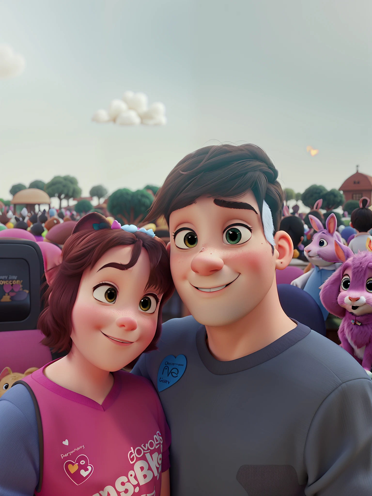 Pixar surrounded by affectionate but heartbroken rabbits