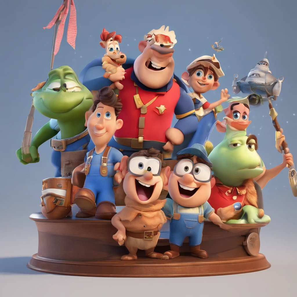 Create a Disney Pixar-inspired poster with the character being the captain born of the bope