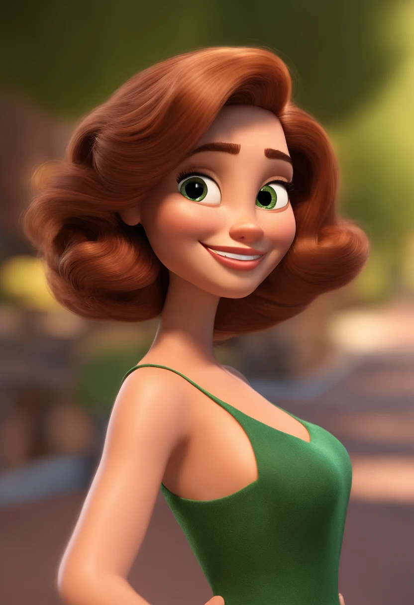 Personagem 3d inspirado na Disney Pixar (MULHER BRANCA MAGRA DE CABELO CACHEADO MARROM COM AS PONTAS CLARAS, QUE TRABALHA COM QUICK MASSAGE, USANDO JALECO), 3D estilizado, Arnold Maya render, 3 d render stylized, toon render keyshot, Personagem 3D, Personagem 3D, 3d rendering stylized, 3 d character render, personagem de desenho animado, Personagem de close up, Pose de personagem, (Estilo Pixar) (master part:1.2) (Bokeh) (best quality) (pele detalhada) (textura detalhada) (8k) (argila) (Cinematic lighting) (foco nítido