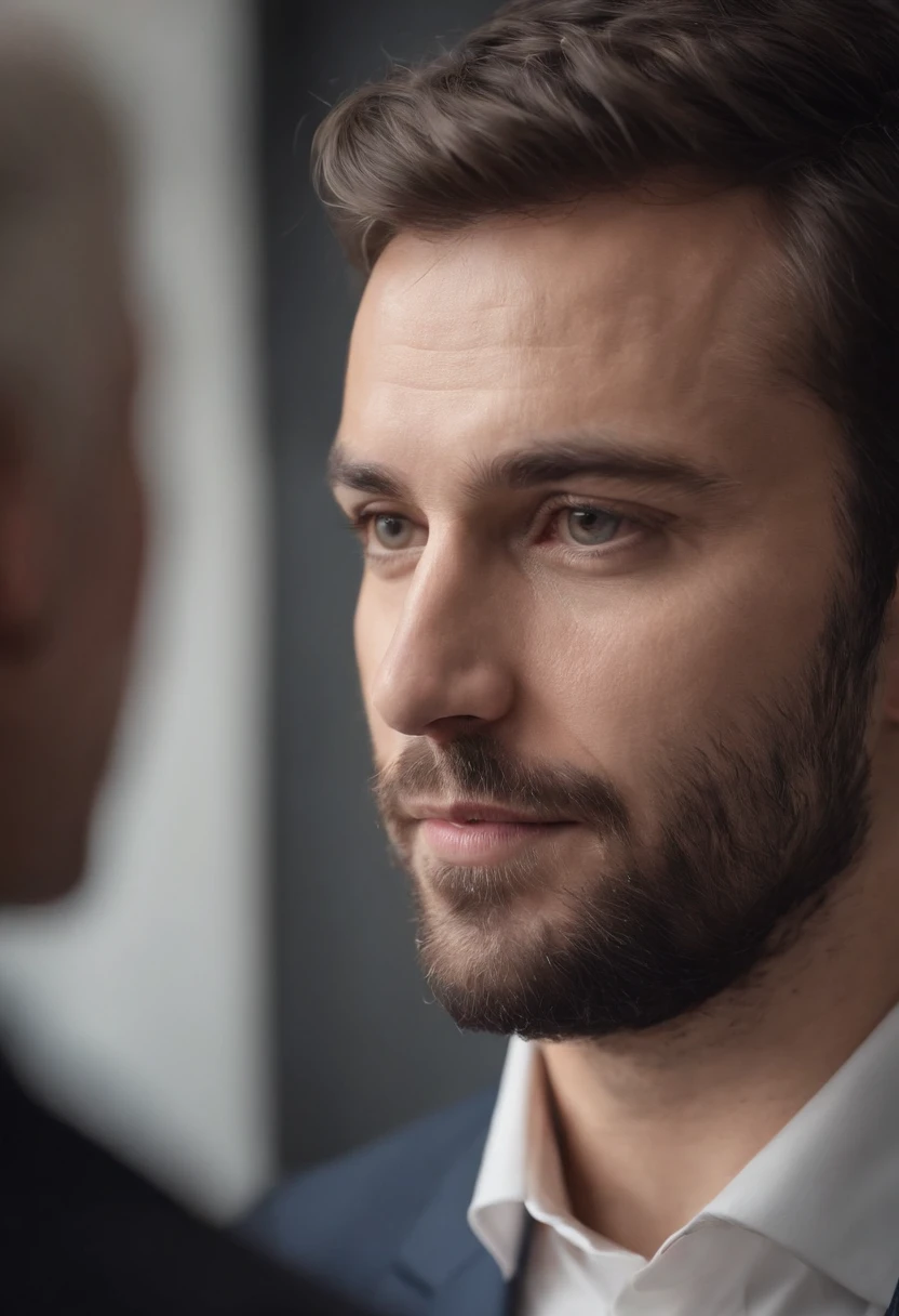 Homem lindo de terno, quarenta anos , barba linda , homem sexy executivo, terno cinza