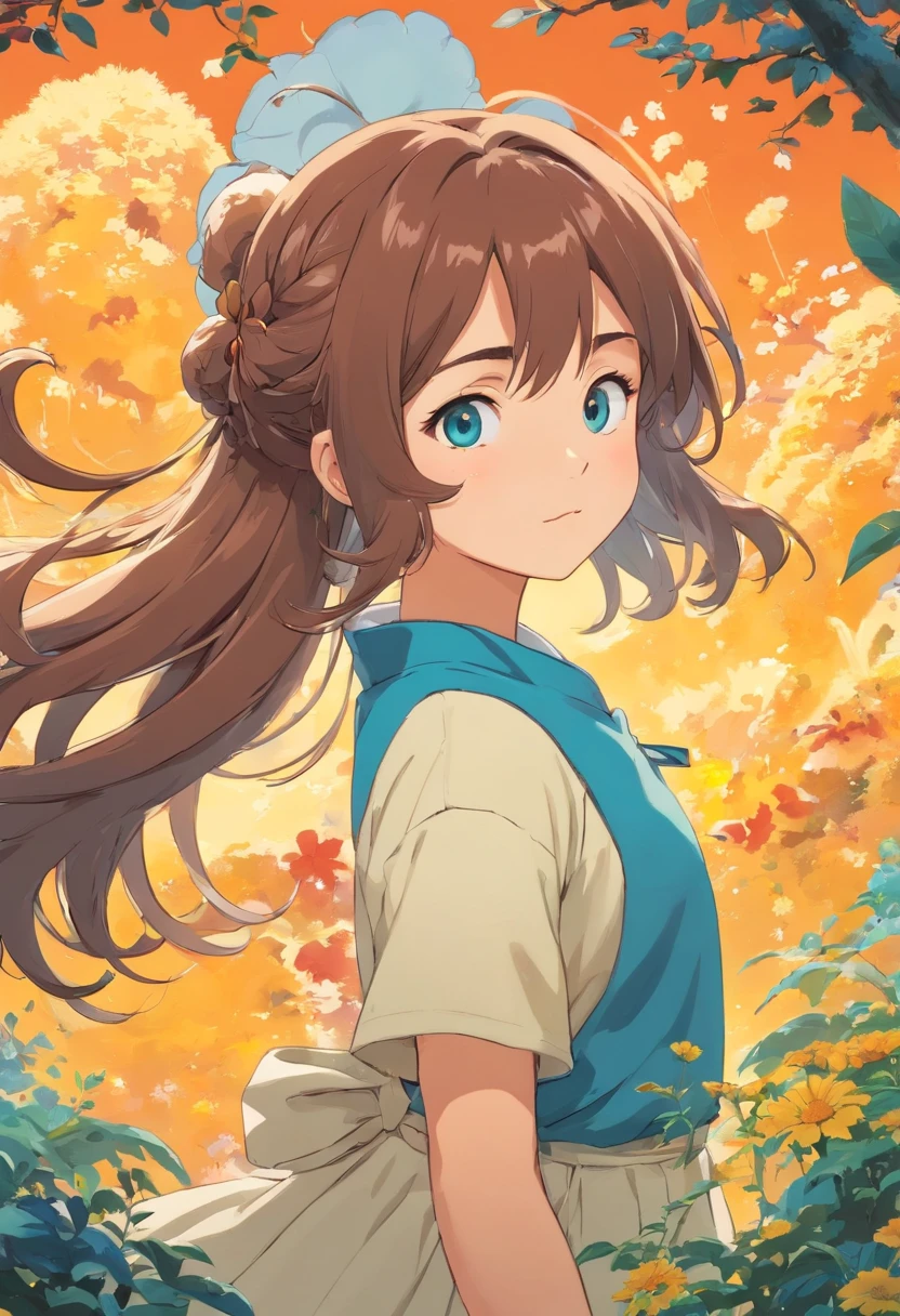 Protagonista uma menina de cabelo ate o ombro e com mechas azuis e com uma saia com corrrnte