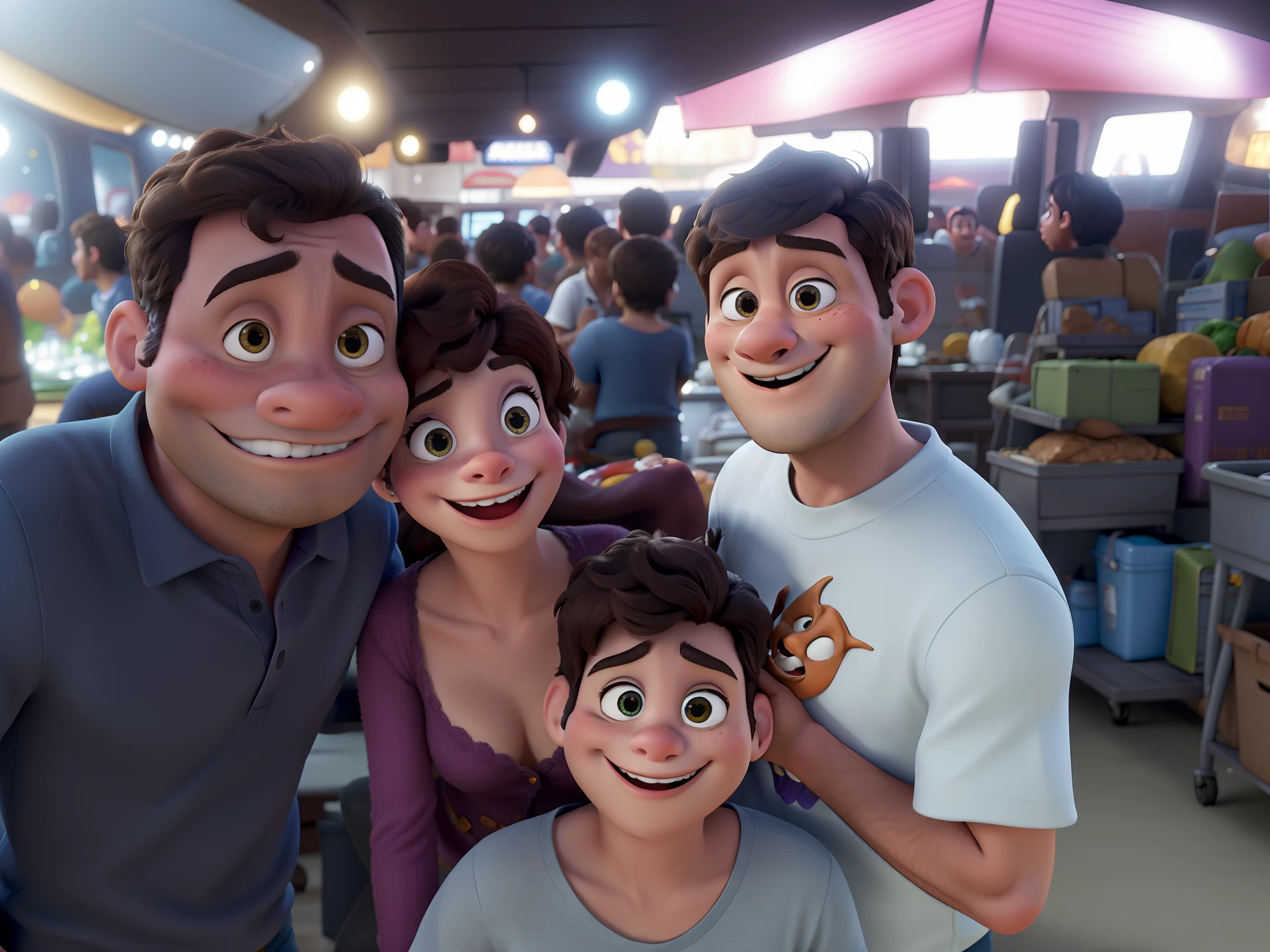 Criar personagens Disney Pixar, realista, fami, no show