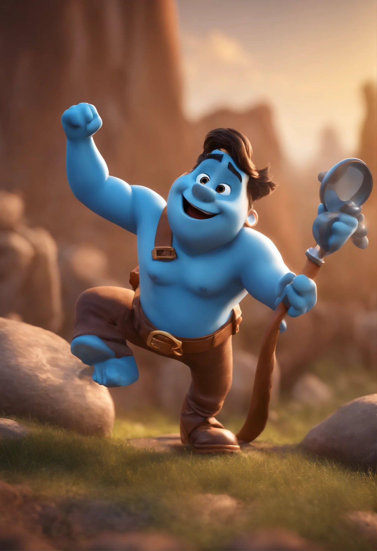 personagem dos desenhos animados de um homem com terno e gravata, moreno, cabelo curto raspado no formato v, cavanhaque, sorriso aberto, com um microfone de mesa na frente, The landscape in the background of a crowd of raised arms, animation character, Caractere estilizado, animation style rendering, 3D estilizado, Arnold Maya render, 3 d render stylized, toon render keyshot, Personagem 3D, Personagem 3D, 3d rendering stylized, 3 d character render, personagem de desenho animado, Personagem de close up, Pose de personagem, (Estilo Pixar) (master part:1.2) (Bokeh) (best quality) (pele detalhada) (textura detalhada) (8k) (argila) (Cinematic lighting) (foco nítido