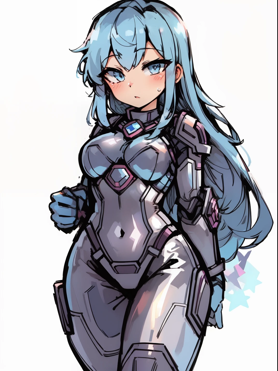 (((best quality))), (((highres:1.1))), (((solo:1.2))), (human long hair) (magical girl blue bodysuit armor:1.2), (bodysuit transparent:1.2)