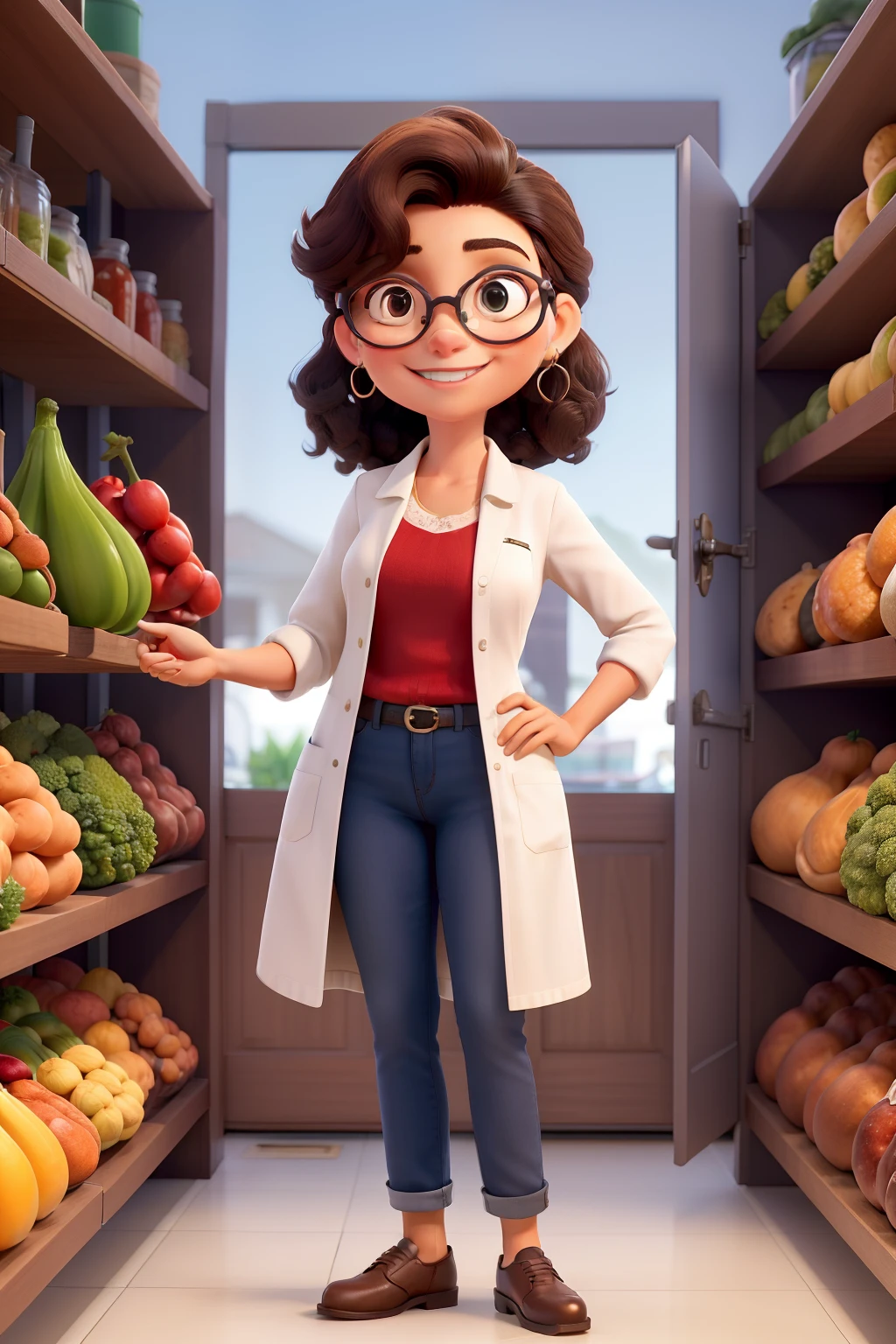 Inside a magical supermarket, a equipe brilha em uniformes vermelhos com mangas azuis, creating a set worthy of a Disney movie. In the heart of the store, You meet a young blonde, de baixa estatura, com pele clara, exalando alegria enquanto arruma prateleiras de produtos com seu sorriso contagiante.
Ao lado dela, a young woman of average height, cabelos negros e cacheados, delicadamente organiza frutas e vegetais, bringing the vibrant colors of the goods to life. She works with grace and determination, as though she is dancing.
Outra jovem, of black hair in the Chanel style and medium height, It's in the dairy section, garantindo que todos os produtos estejam perfeitamente alinhados. Sua pele parda brilha com um brilho suave, refletindo a qualidade de seu trabalho.
Dois jovens, altos e elegantes, com cabelos curtos e escuros, se movem com agilidade pela loja. One of them is about 5 inches taller than the other, but they both have fair skin. Eles trabalham juntos para reabastecer prateleiras pesadas, showing remarkable friendship and impeccable efficiency.
A lady of medium height, cabelos pretos e longos, Wear stylish glasses while arranging canned goods with great care. Her fair skin glows behind her glasses, Revealing Wisdom and Grace.
Em outra parte da loja, a gentleman of medium tall height, cabelos pretos com entradas, com um pouco de peso a mais, Manages the fresh produce section. His welcoming smile is an invitation for customers to explore the beauty of the fruits and vegetables he carefully arranges.
And let's not forget the short butcher, wearing glasses and an immaculate white lab coat. Ele trabalha com destreza, Cutting Meat with Skill and Precision, garantindo que os clientes recebam os melhores cortes.
Neste mundo Disney dentro do supermercado, Each team member brings a touch of magic to the customers' experience, making shopping an enchanting and memorable adventure.