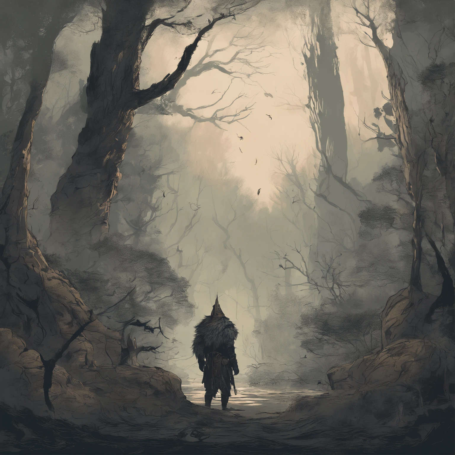 best quality,ultra-detailed,realistic:1.37,forest,bear skin,berserkers,mysterious atmosphere,mystical atmosphere,menacing,ancient warriors,dark forest,ominous,haunting aura,intense gaze,thick fur,ancient runes,secret rituals,unsettling presence,menacing aura,primal rage,wild energy,ominous shadows,mighty warriors,tribal tattoos,ragged clothing,savage,ferocious,wilderness,untamed,beard,heavily built,gloomy,otherworldly,ominous trees,moss-covered ground,dense foliage,sunlight piercing through leaves,lit by moonlight,ethereal glow,whispering winds,foreboding,tension,spiritual connection,hulking figures,distant thunder,rays of light,brooding,powerful,unyielding,ancient beasts,mystic symbols,deep-rooted traditions,ancestral knowledge,roaring Gales,untamed spirits,serene tranquility,color palette: earthy tones,dappled light,subtle shadows,ambient lighting