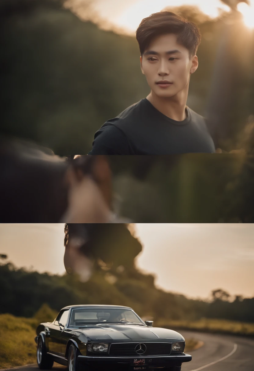 Qualidade Premier, tmasterpiece, 超High resolution, (Realismo de Hentail: 1.4), Foto original, O papel de parede, foto headshot, Pele, Plano de fundo simples, olhos negros, Especificidades, Auto Shooting, 1 homem 26 anos, Uma linda, Vento leve, Luz solar, Casa、um quarto、Homem incrivelmente bonito、fofo、Parte central、Johnny's、Um rosto como Ryo Yoshizawa 、refrescante、Eyebrows are not too thick、Cristianismo ortodoxo、cara fria、musculatura, Kpop , Coreano, museu, hotel, Carro