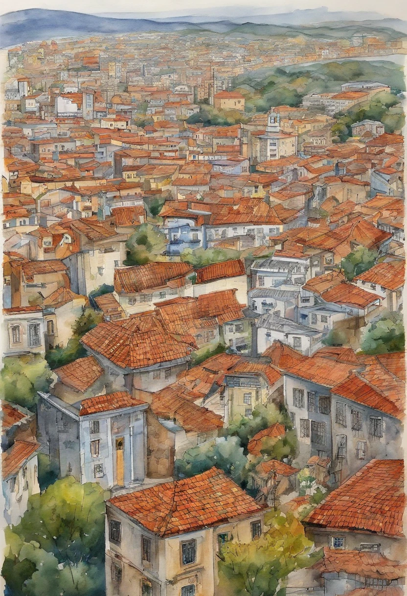 Sights ,Voe no ar,overlooking the city of Sao Paulo ,There are clues around the city。Apresenta uma perspectiva olho de minhoca,Based on the works of Eiichiro Nakaoda from the weekly shōnen《one piece》The cover art style is Brazil style
