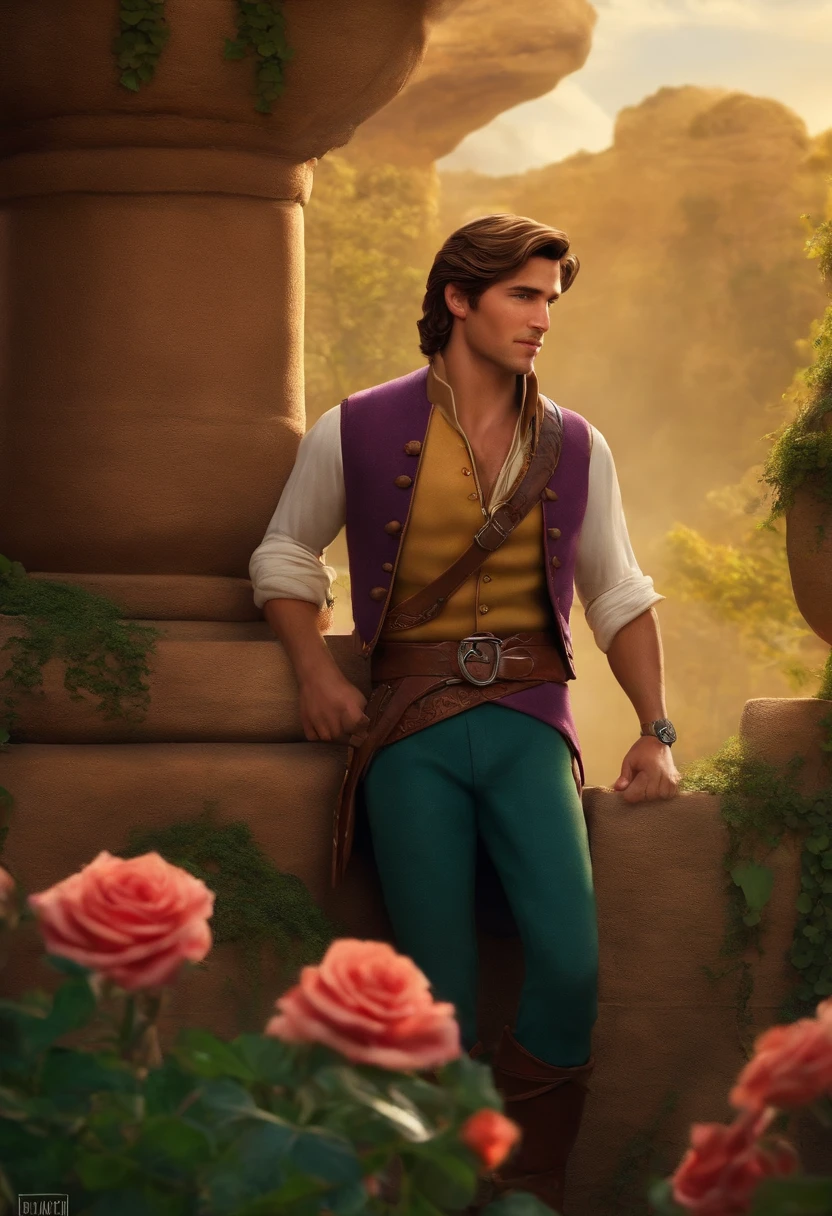 Jacob Rott como Flynn Rider do filme Enrolados