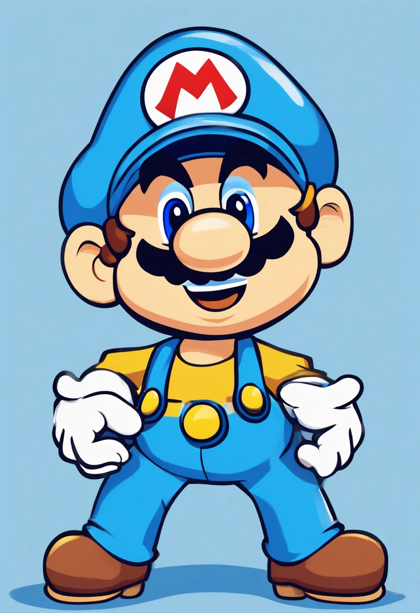 Mario Butoon A cartoon image of a mario bros character with a mustache - SeaArt AI