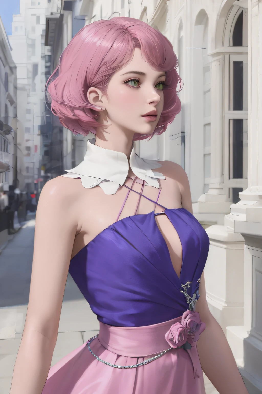 Alisa bosconovitch, melhor qualidade, contemporary, estilo plano, minimalismo, Green Eyes Flat Illustration, cabelo rosa, cabelo curto, cabelos multicoloridos, Camisa Preta, mechanical wings, Head Portrait Close-U, peito pontudo, decote, super decote, middlebreasts, Tekken，cabelo rosa pastel, 1girl, em quimono, hand-painted，Desenho de linha sem cor, colorida do yandere pastel, Tekken, Super cute pink hair girl with gothic makeup on the side, com roupa de empregada，figura esbelta，robusto，He sat on the floor，Vestido com roupas de empregada rosa e branco，cabelos muito curtos，com orelhas de gato，quadratic element，, kawaii cor-de-rosa na roupa da era de 1910, Alisa Bosconovich pink lips, no estilo da paleta de cores suave aurorapunk, an anime illustration of his face, gifs animados, hand drawn animation, charming sketches, suave e brilhante, romantismo nebuloso, Estilo Superflat, fundo branco - ar 1:1 - niji 5 - estilo expressivo --s 50 ,Pink kawaii girl in the era of 1920s clothesPink eagles, vestindo uma camisa branca brilhante, no estilo da paleta de cores suave aurorapunk, an anime illustration of his face, gifs animados, hand drawn animation, charming sketches, suave e brilhante, romantismo nebuloso, Estilo Superflat, fundo branco - ar 1:1 - niji 5 - estilo expressivo --s 50, Absurdo, Altas, ultra detalhados, (1girl:1.3), quebrar , Crie uma imagem com uma bela caligrafia