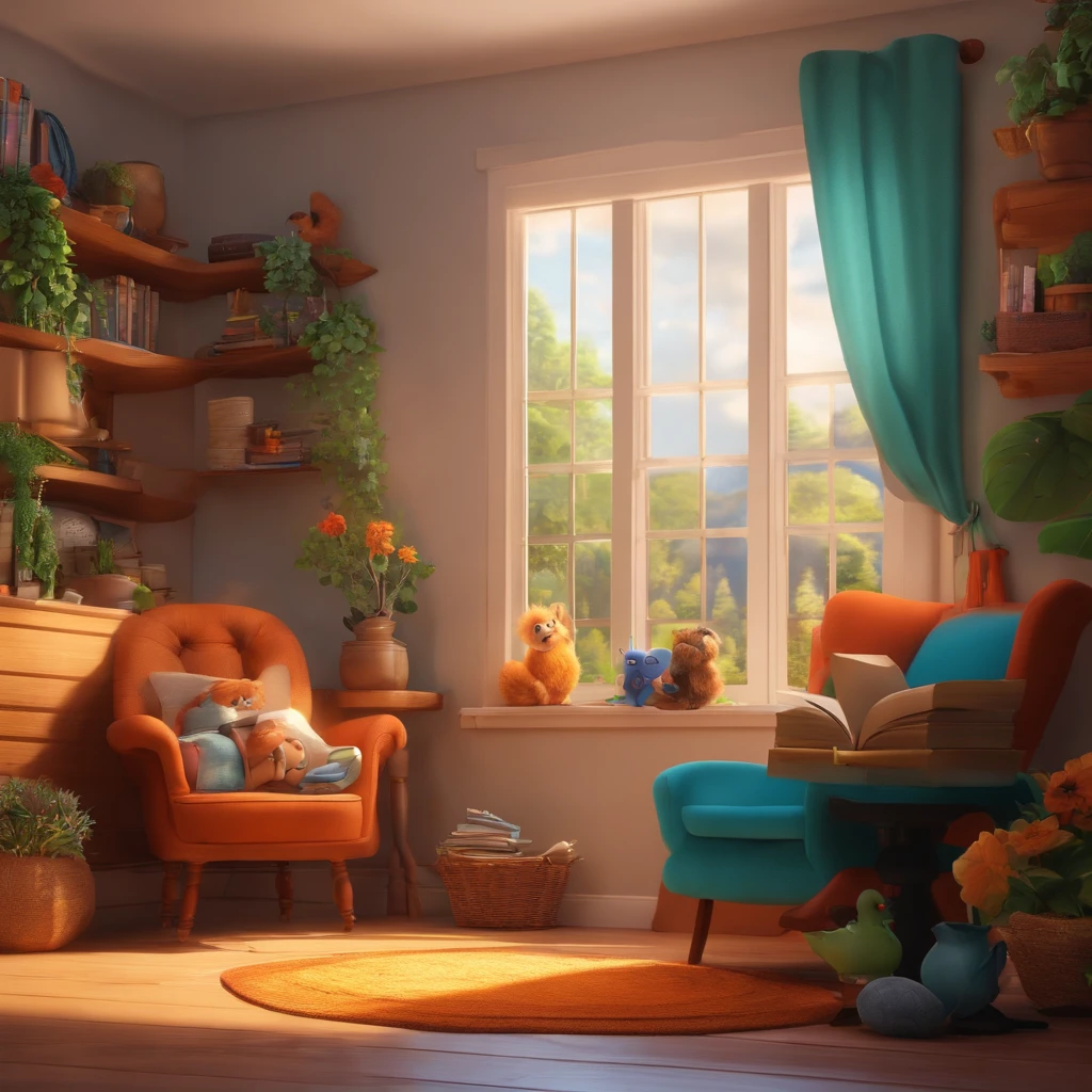 fundo branco, pixar desenhos animados 3D, homem lendo um livro, ::estilo pixar cartoon