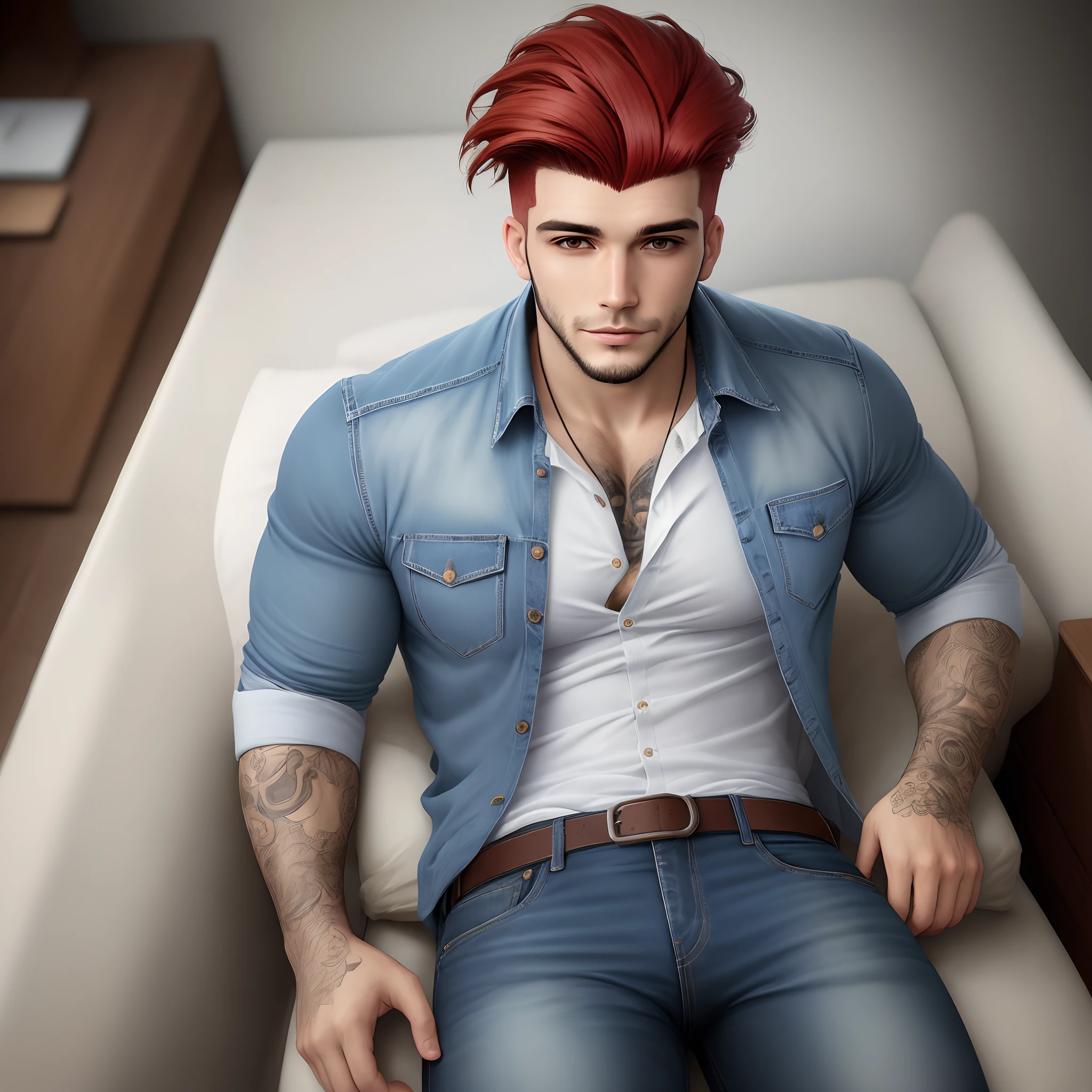 Homem moreno, alto cabelos curtos calca jeans camisa preta
