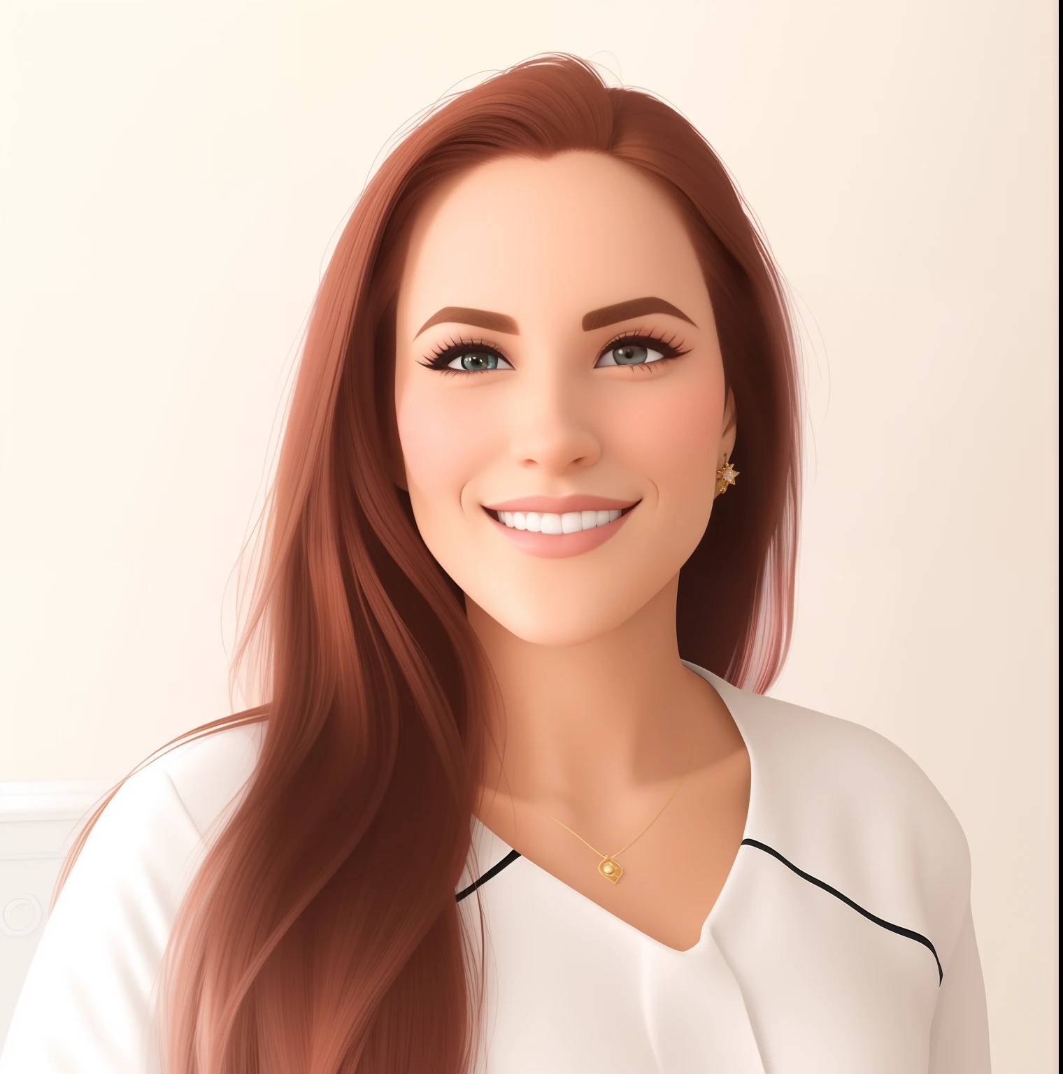 Mulher branca de cabelos longos castanhos no estilo disney pixar, alta qualidade, melhor qualidade.