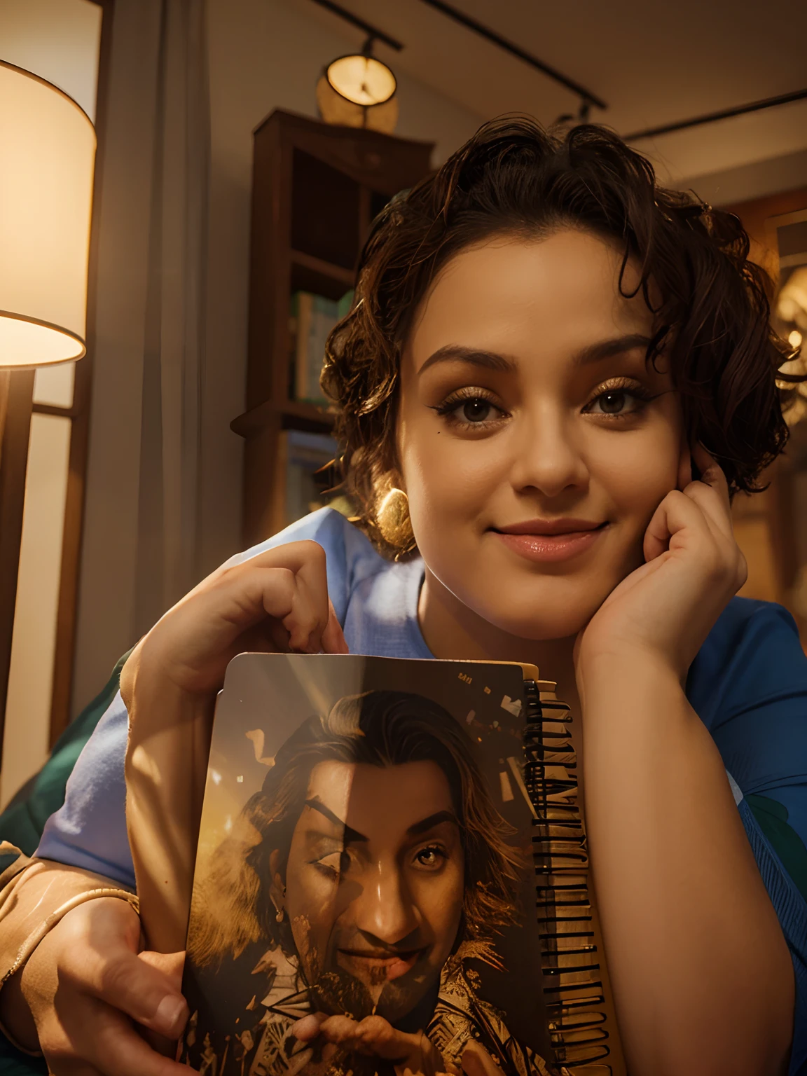 Mulher branca, estilo Pixar 3d, melhor qualidade, holding a Bible, camisa do Brasil