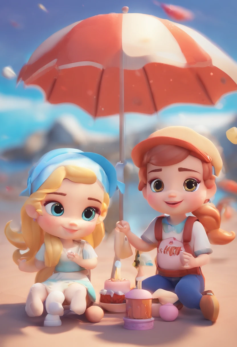 La mejor calidad, Obra maestra, fotorrealista, fondo de pantalla CG 8k extremadamente detallado, Chibi,1girl, Elsa,solamente, lleno_cuerpo, They are smiling, Looking_en_espectador, al aire libre,