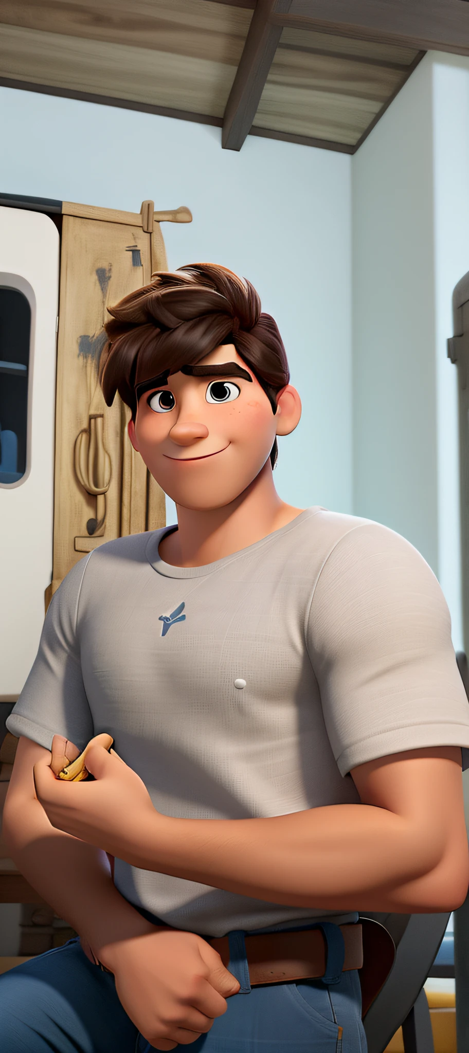 um homen estilo disney pixar, alta qualidade,melhor qualidade