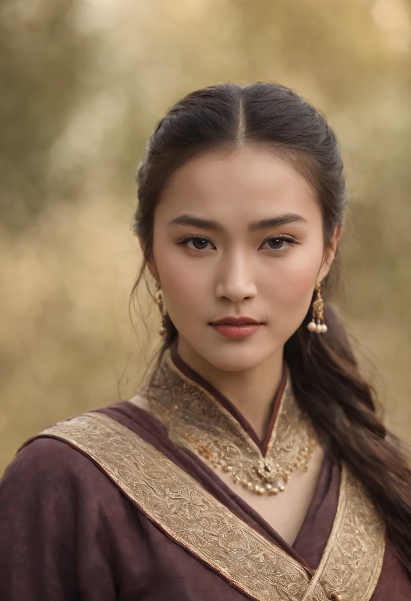 Create a hyper-realistic scene that portrays Khutulun's enduring legacy as a symbol of resilience and power in the Mongolian empire. Capture the respect and admiration of her people, and emphasize the historical significance of her story. --ar 3:4 --q 1 --stylize 500"