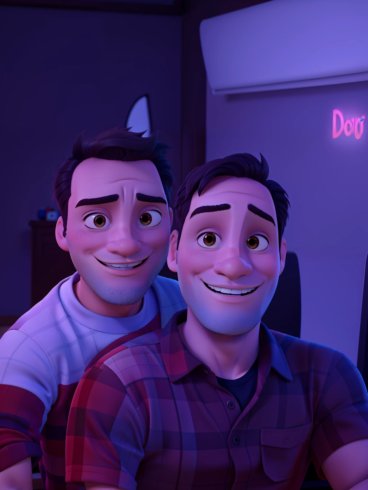 Dois homens estilo Disney Pixar