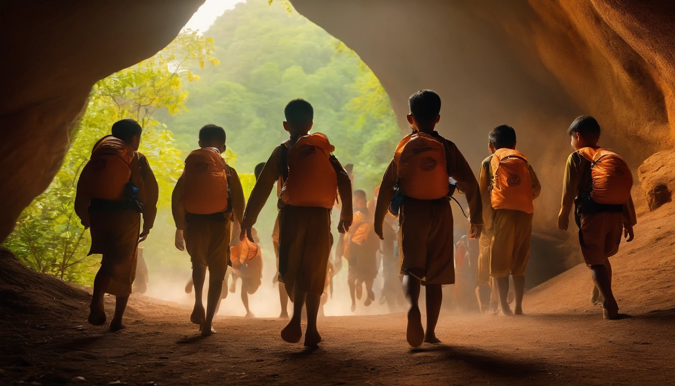 Youth soccer team from thailand being rescued from a cave