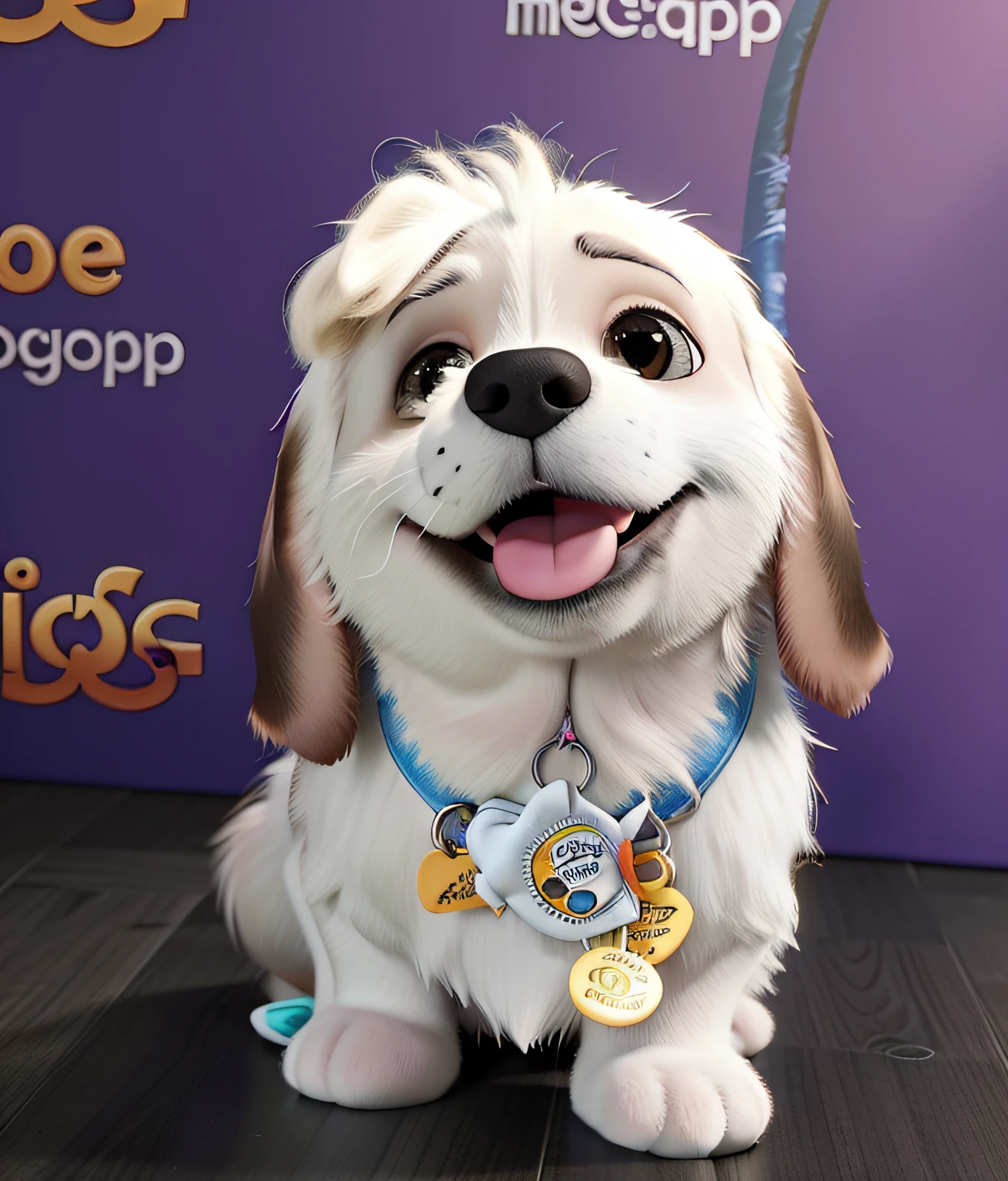 uma cachorra estilo pixar, alta qualidade, melhor qualidade