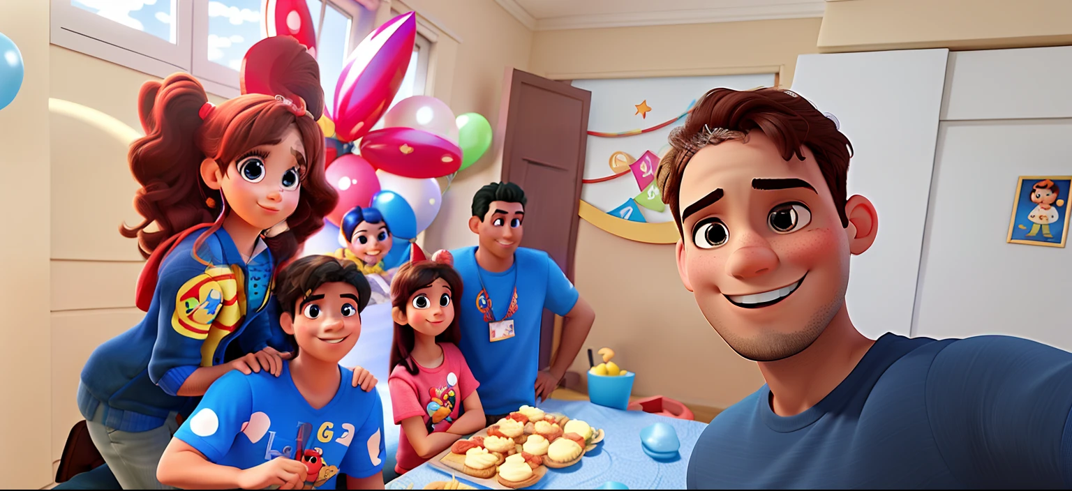 Disney Pixar Style Birthday Party, alta qualidade, grande qualidade