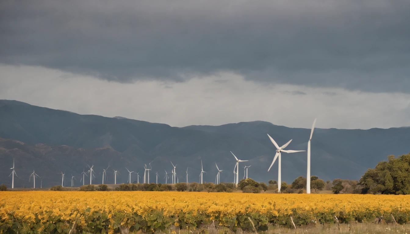 Design a professional background for my LinkedIn profile. I am an electrical engineer focused on renewable energy. I would like the image to reflect my passion for sustainability and innovation in the field of energy. Includes items related to electricity and clean energy sources. Paneles solares. Photovoltaic energy. Automation. Los colores que prefiero son el naranja, el amarillo y el blanco. I want to convey an image of professionalism and commitment to a more sustainable future. SIN MODELOS, SOLO PAISAJE.