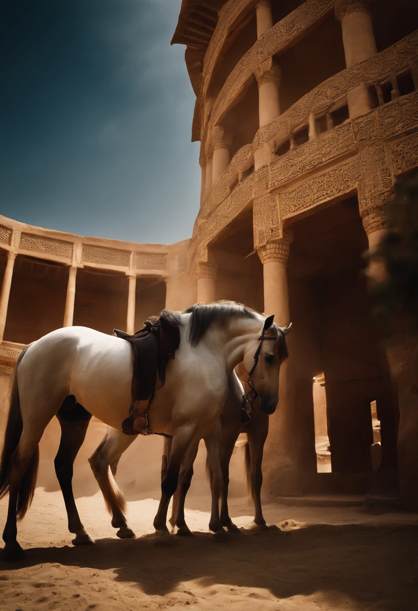 "Illustrate Khutulun's impressive collection of 10,000 horses. Showcase the vastness of her equestrian wealth, with attention to detail in the horses and the landscape. --ar 3:4 --q 1 --stylize 500"