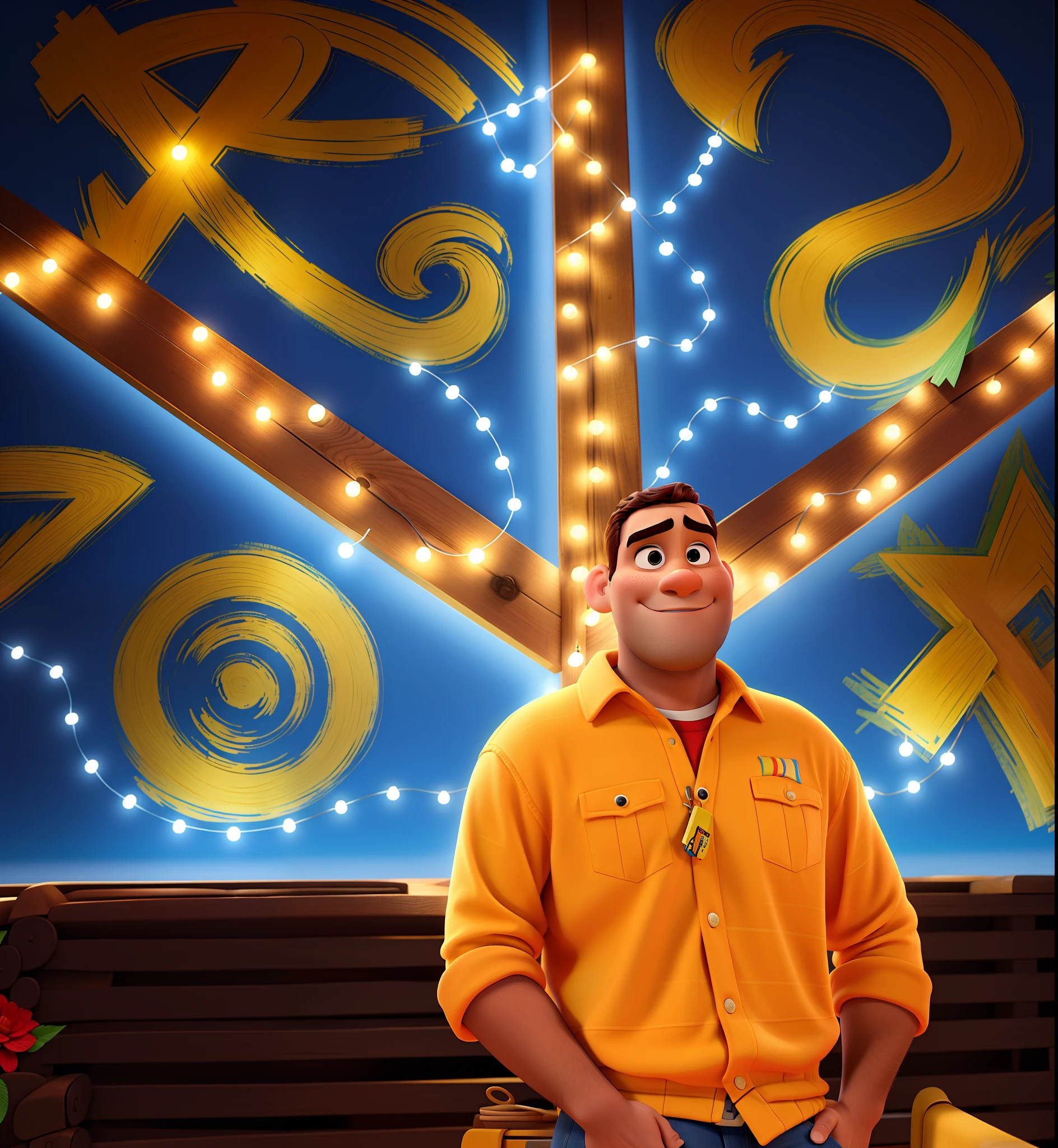 Um homem estilo disney pixar, alta qualidade, melhor qualidade