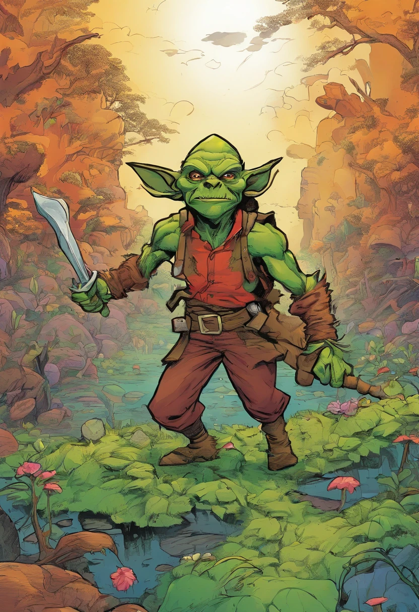 um goblin esfaqueado