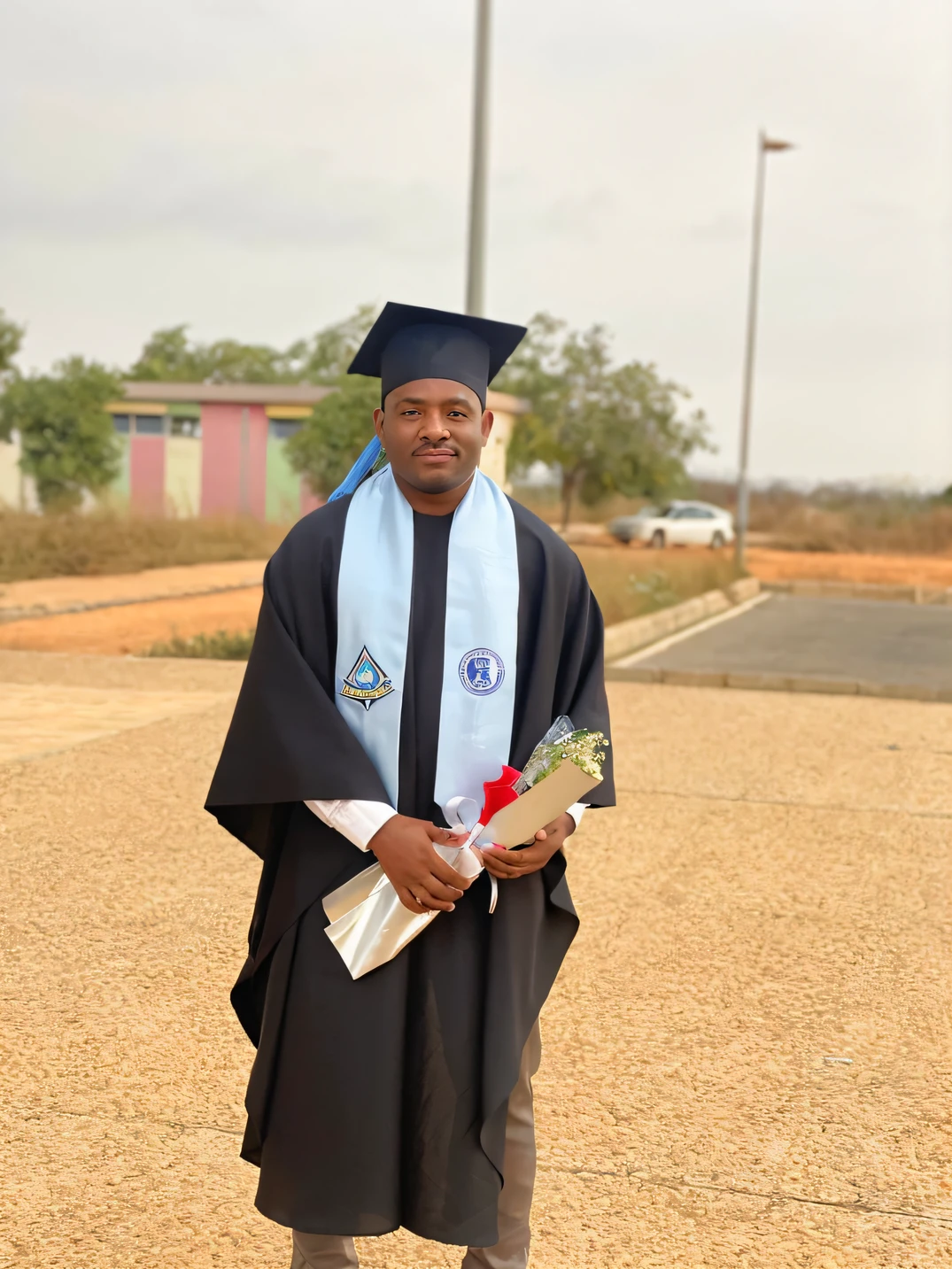 There's a man in a prom dress and cap and dress, wearing an academic gown, post graduate, Foto de formatura, album photo, editing, estudante, Fotografia tirada em 2 0 2 0, 2 0 1 9, 2019, , 2 0 2 0, 2020, Carregado, unedited, exclusivo