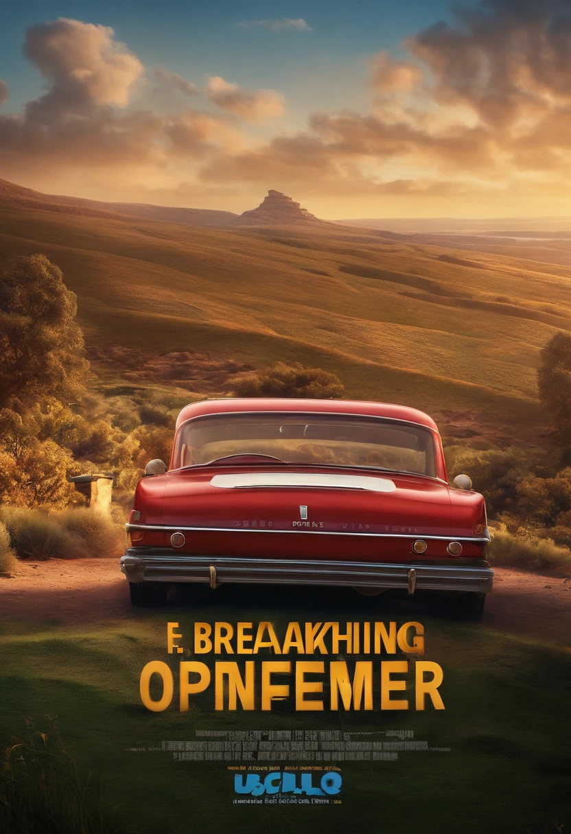 filme Oppenheimer 2023 estilo filmes Pixar, Com nome "Maneira de se conectar", poster, with credits