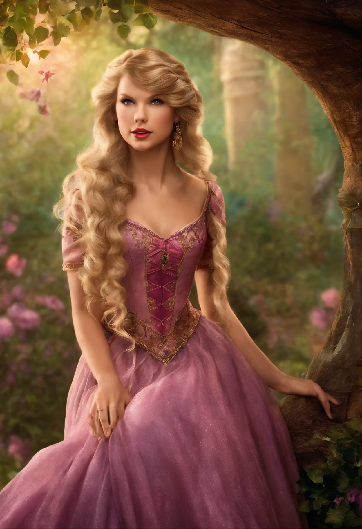 Taylor Swift as Rapunzel from the film Tangled