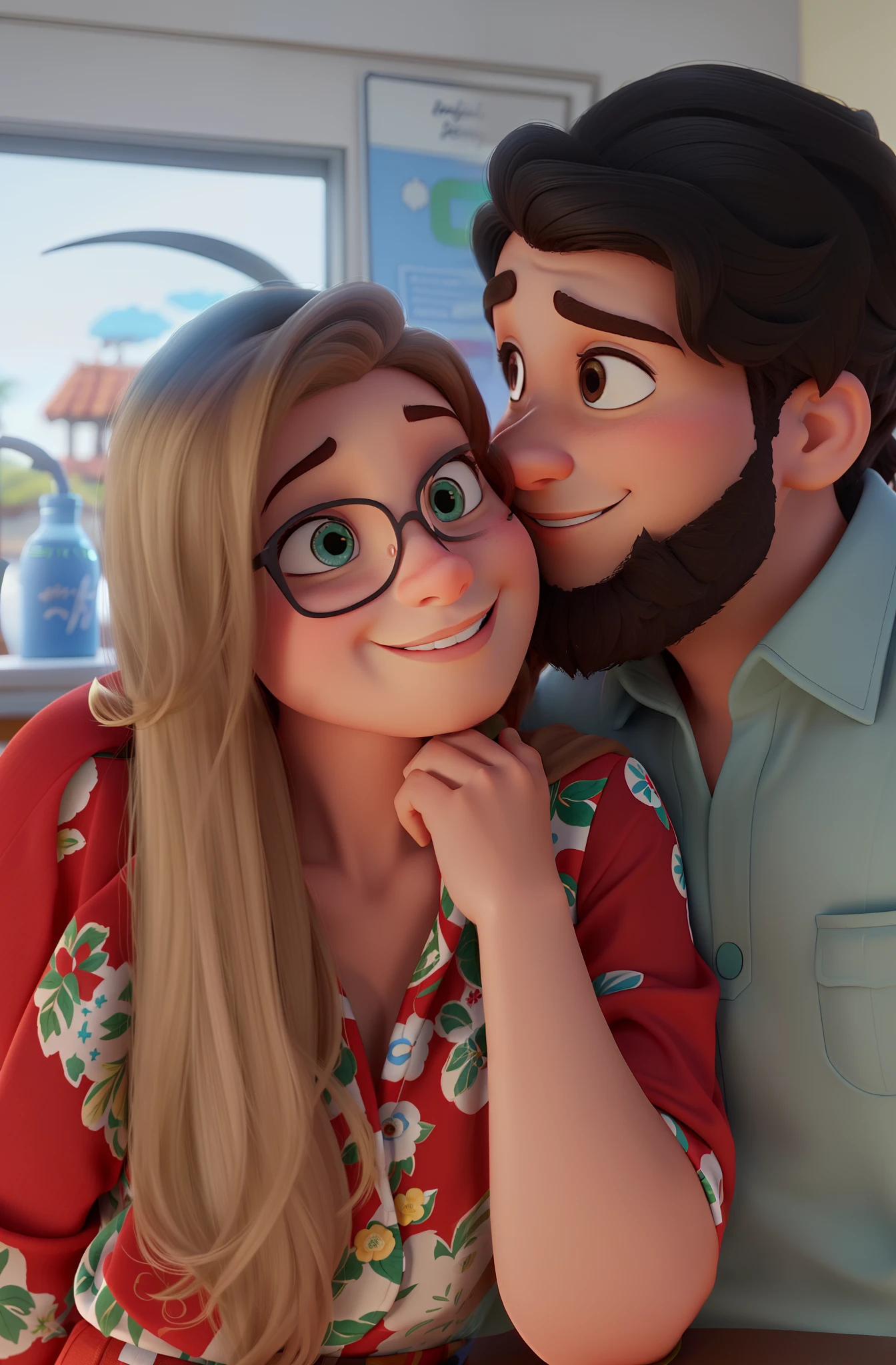 Um homem e uma mulher estilo disney pixar, alta qualidade, melhor qualidade