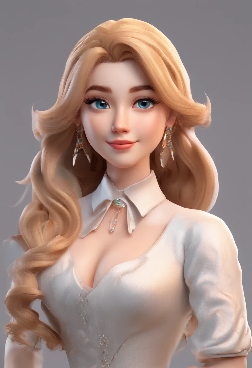 best quality, master part, fotorrealista, extremamente detalhado CG unidade 8k papel de parede, Chibi,1girl, Elsa,sozinho, cheio_corpo, sorrir, Olhando_em_visualizador, ao ar livre,