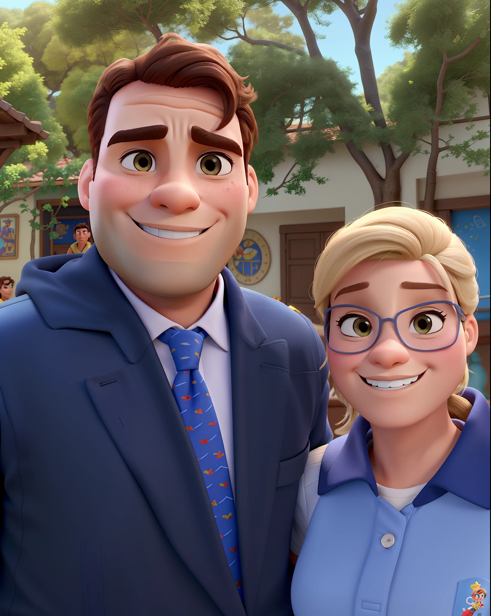 casal homem e mulher no estilo Disney Pixar, alta qualidade, melhor qualidade