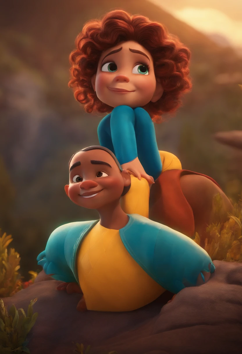 Criar um personagem no estilo pixar dentro de um jaleco. personagem morena cabelos loiros
