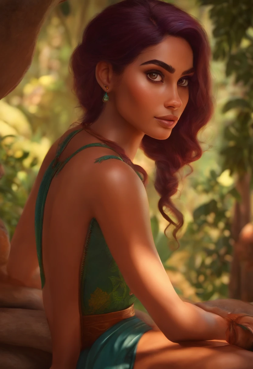 Criar um personagem no estilo pixar dentro de um jaleco. personagem morena cabelos loiros